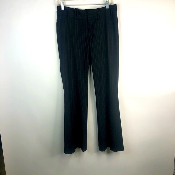 Banana Republic Black pinstripe Jackson fit stretch pants wool blend sz 6 - Picture 1 of 10